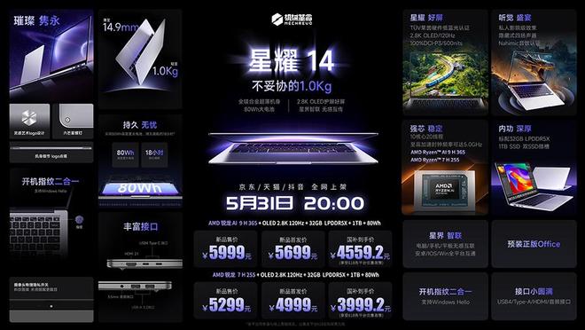 耀 14极致的轻也仍然有全接口和全功能PG麻将胡了机械革命推出全新轻薄本星(图5)